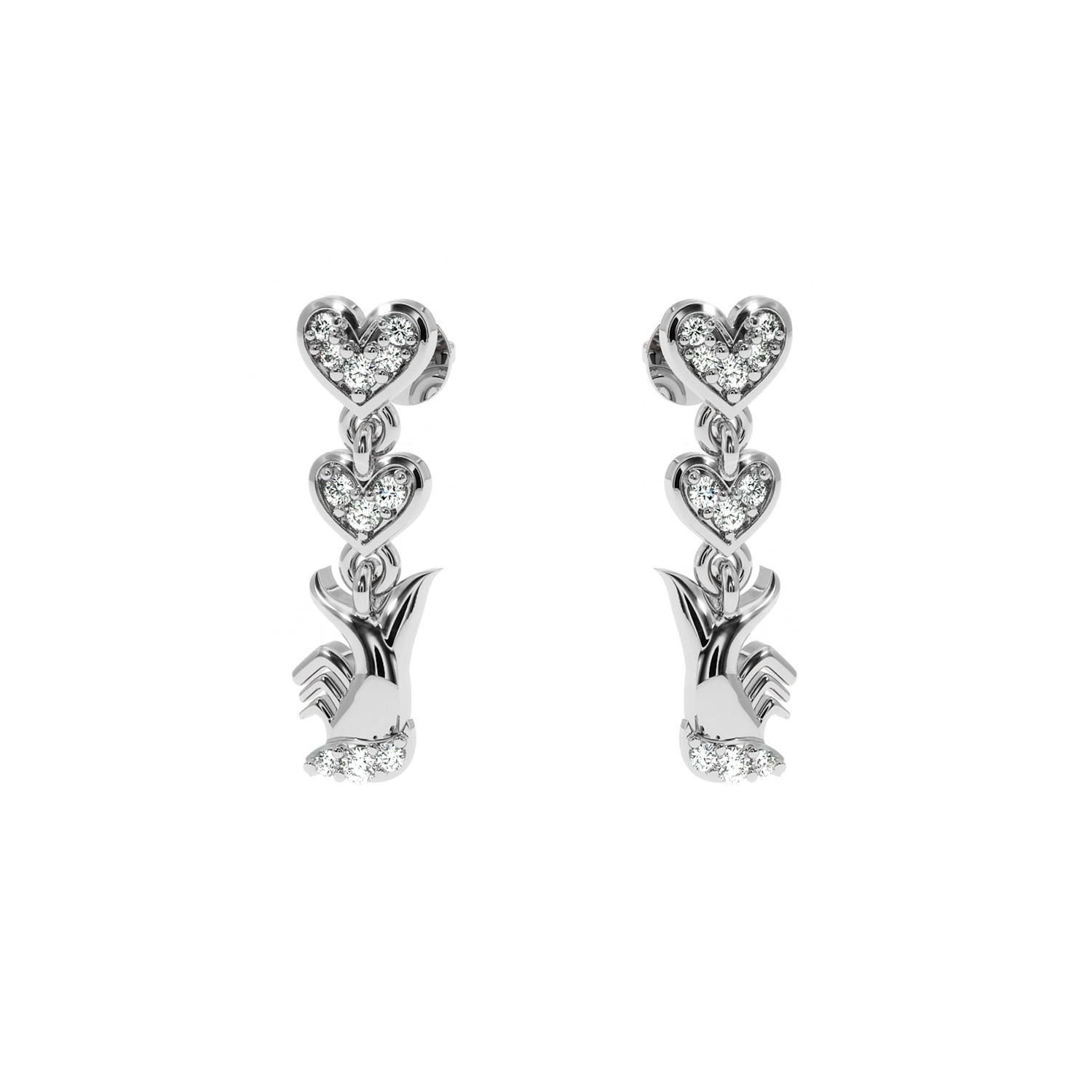 Solitairekart – 0.1 Carat Lab Grown Diamond Divine Hand Earrings | Expressive Symbol of Love & Grace